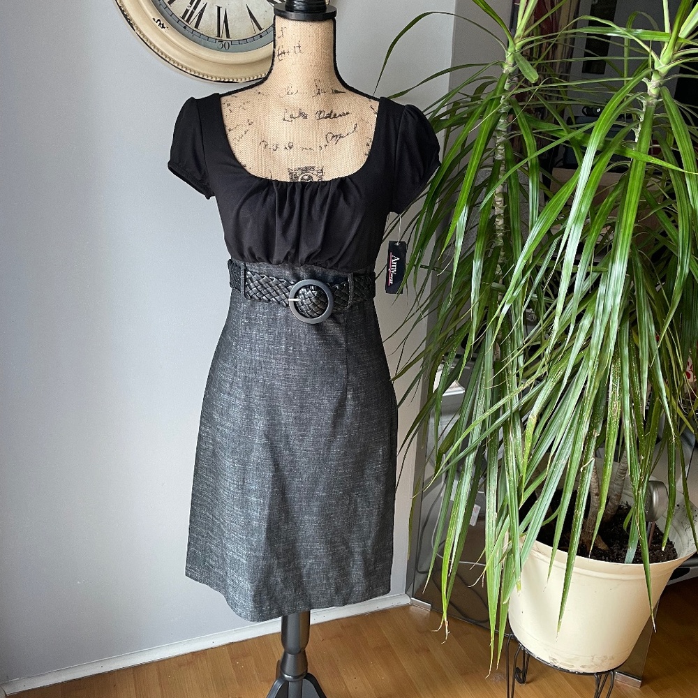 NWT Amywear Black two tone Dress